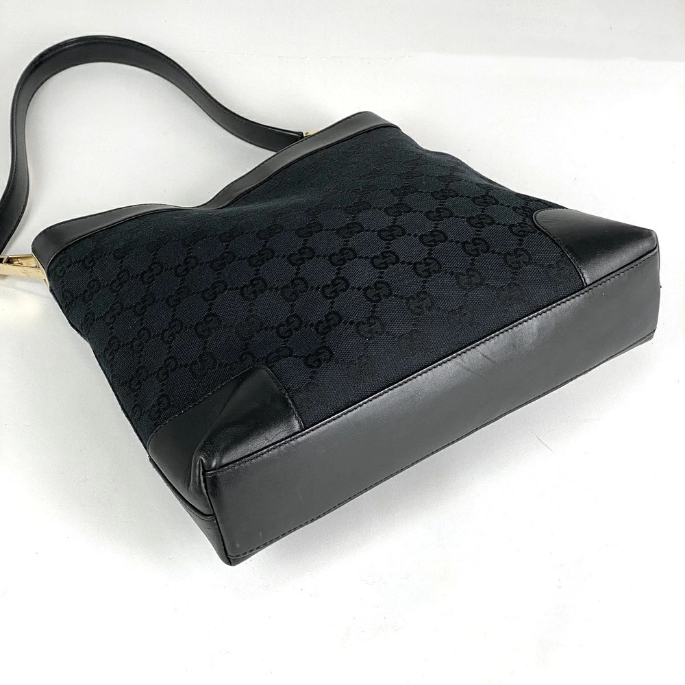 Gucci black GG bag canvas shoulder handbag